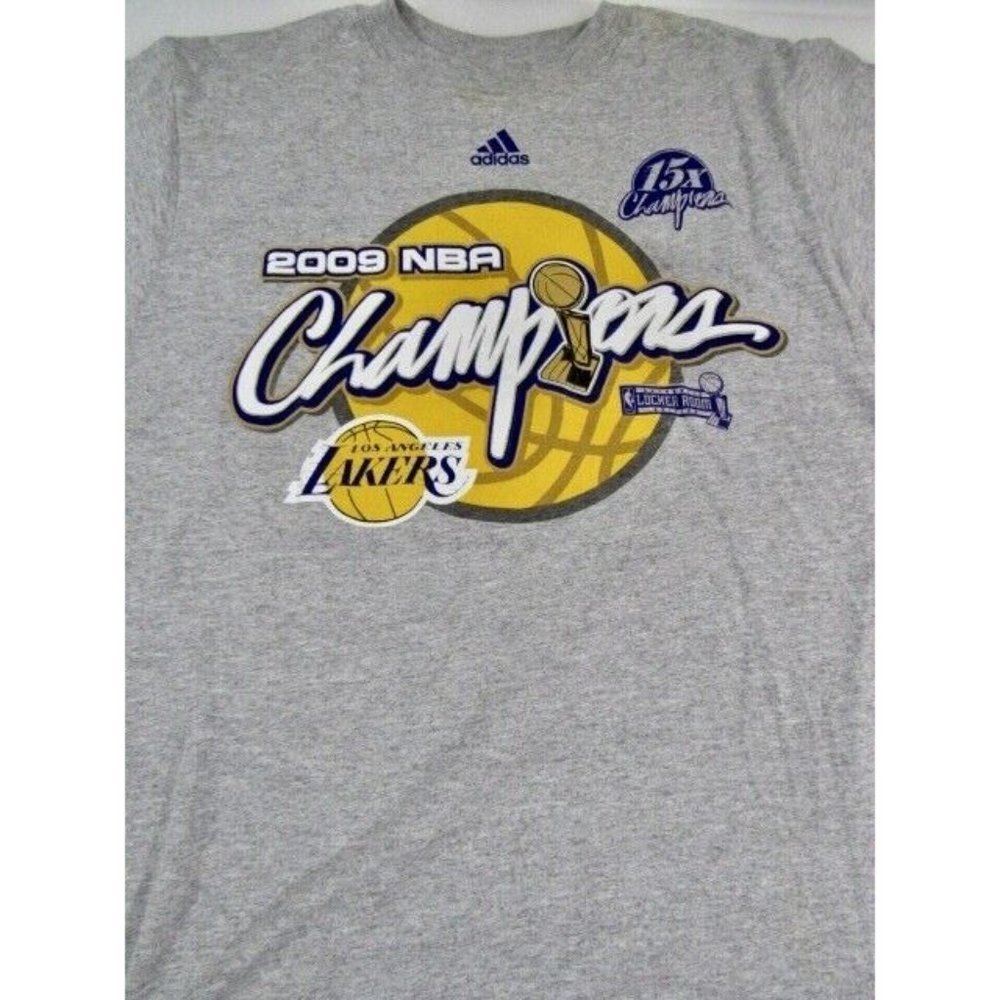 ADIDAS L.A. Lakers‎ 2009 Championship Basketball Cotton T-Shirt Size S